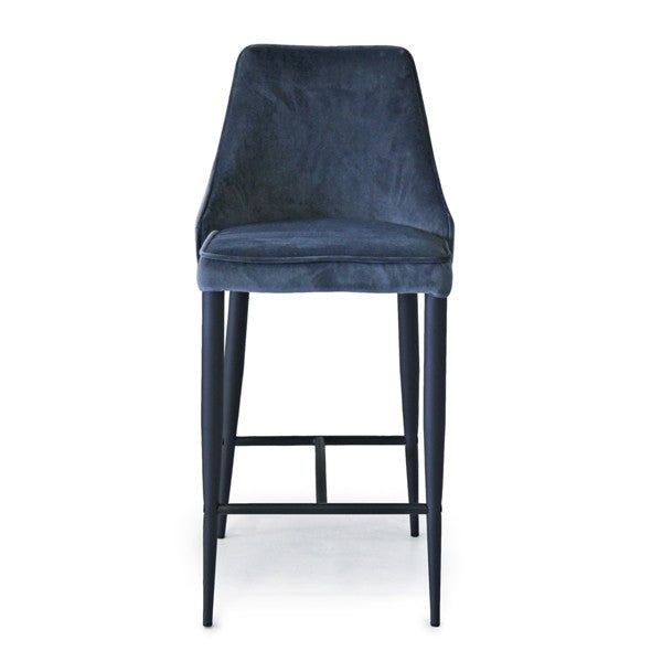 Alain Bar Stool - Navy Velvet by Tommy Franks | Style Our Home