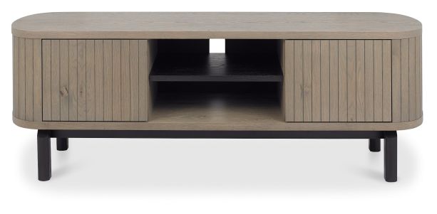 Vega Grey Oiled Oak & Peppercorn Entertainment Unit by Bentley Designs | Style Our Home