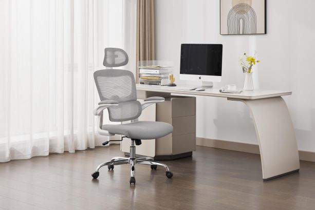 Remingmore Supreme Mesh Grey & White Office Chair by Shankar | Style Our Home