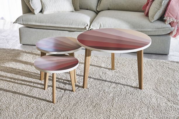 Round Lamp Table - Pink Hues - Large by Monologue | Style Our Home