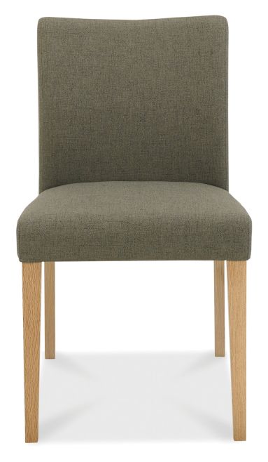 Bergen Oak 4-6 Seater Table & 4 Upholstered Chairs in Black Gold Fabric by Bentley Designs | Style Our Home