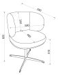 Marcel - 360° Swivel Chair in a Green Boucle Fabric with Black Legs (Pair)