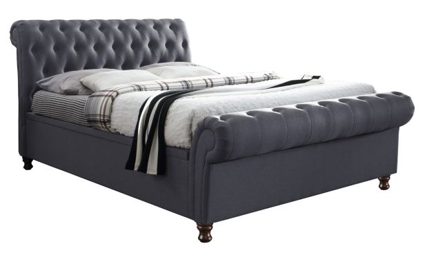 Castello Charcoal King Ottoman Bed