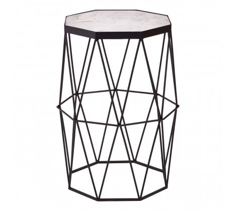 Atlantis Octagonal Black Finish Side Table