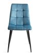 Upholstered Blue Velvet Chair with Black Frame (Pair)