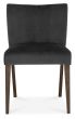 Turin Glass 4 Seater Table - Dark Oak Legs & 4 Low Back Chairs in Gun Metal Velvet by Bentley Designs | Style Our Home