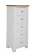 Parisian Grey 5 Drawer Tallboy