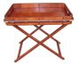 Campaign Leather Collection Brass Butlet Tray with Stand - Cognac | Style Our Home