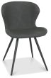 Arlo - Dark Grey Faux Leather Chair with Black Legs (Pair) by Bentley Designs | Style Our Home