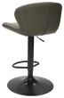 Rosso - Olive Vintage Faux Leather Gas Lift Swivel Barstool with Black Base (Single)
