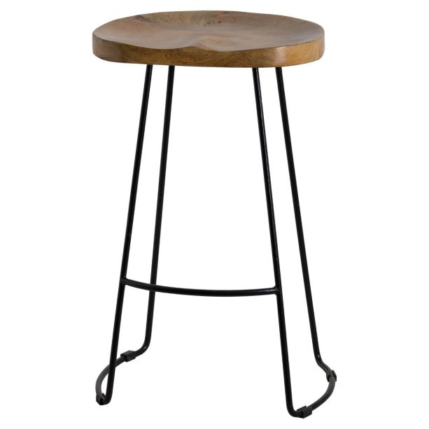 Franklin Hardwood Shaped Barstool by Hill Interiors | Style Our Home