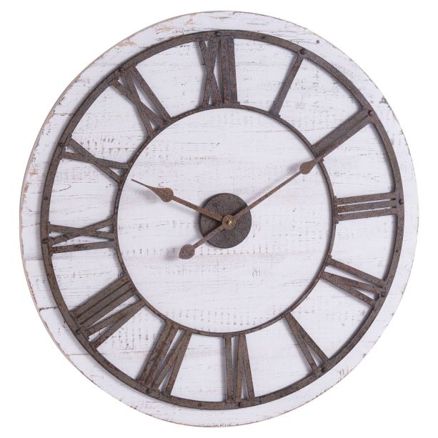 Rustic Wooden Clock With Aged Numerals And Hands by Hill Interiors | Style Our Home