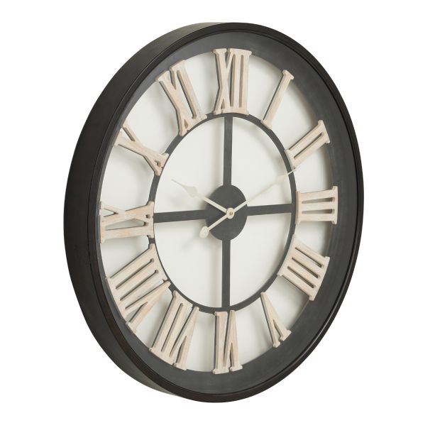 Black Framed Skeleton Clock With White Roman Numerals by Hill Interiors | Style Our Home