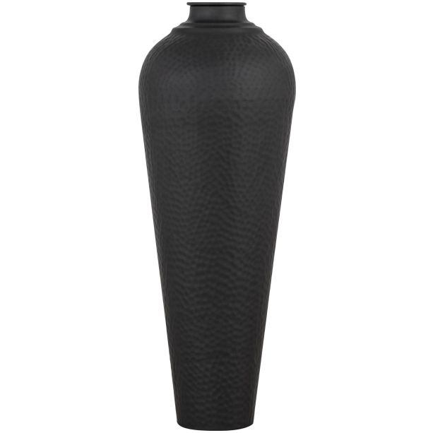 Matt Black Medium Hammered Vase With Lid by Hill Interiors | Style Our Home  