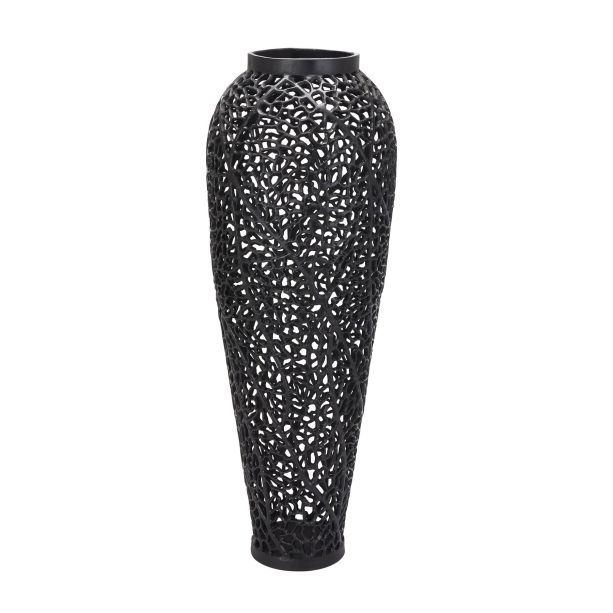 Black Cast Lattice Large Vase by Hill Interiors | Style Our Home  