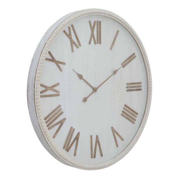 Large Rustic White Clock With Beaded Frame by Hill Interiors | Style Our Home  