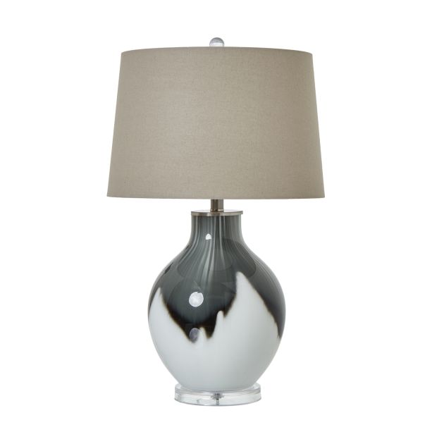 Grey Shadows Table Lamp With Linen Shade by Hill Interiors | Style Our Home  