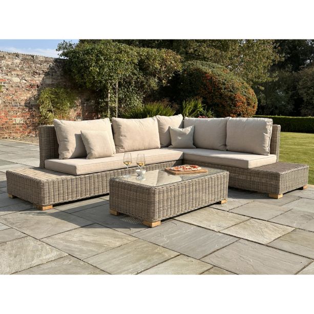 Capri Collection Outdoor Large Corner And Coffee Table Set by Hill Interiors | Style Our Home  