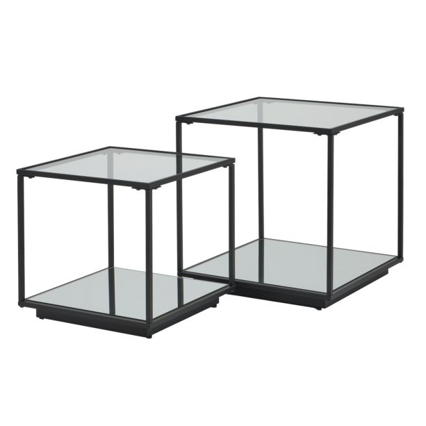 Lennox Black Framed Set Of 2 Side Tables by Hill Interiors | Style Our Home  