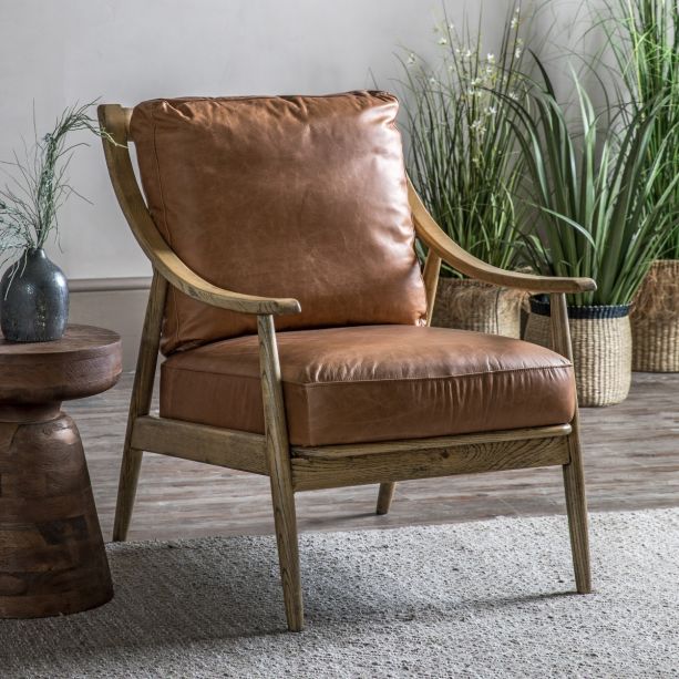 Reva Brown Leather Armchair