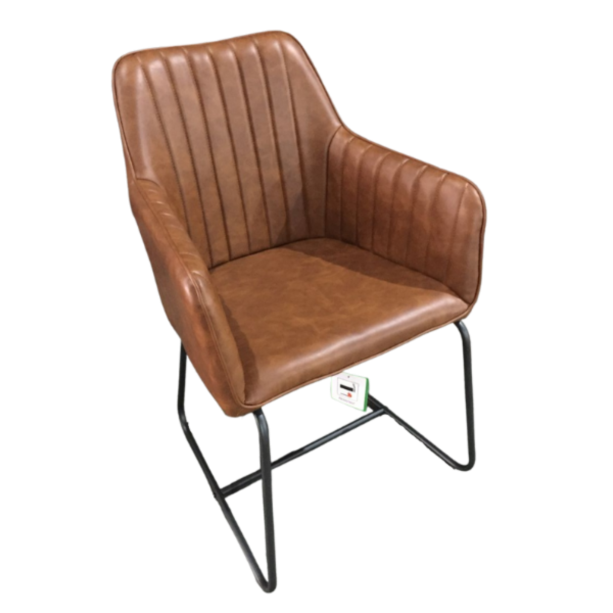 Lancia Dining Chair Vegan Leather Tan SET OF 2by Bluebone | Style Our Home