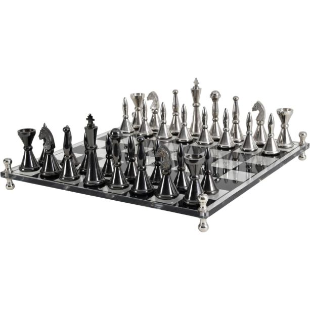 Yates Chess Set Featuring Acrylic Base and 32 Aluminium Pieces 40x40x11cm by Libra Designs | Style Our Home

