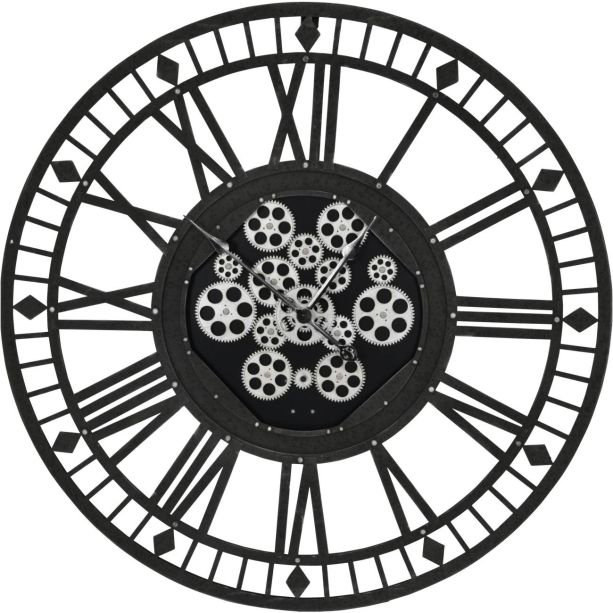 Gibson Grey Skeleton 90cm Moving Cog Clock by Ora Designs | Style Our Home