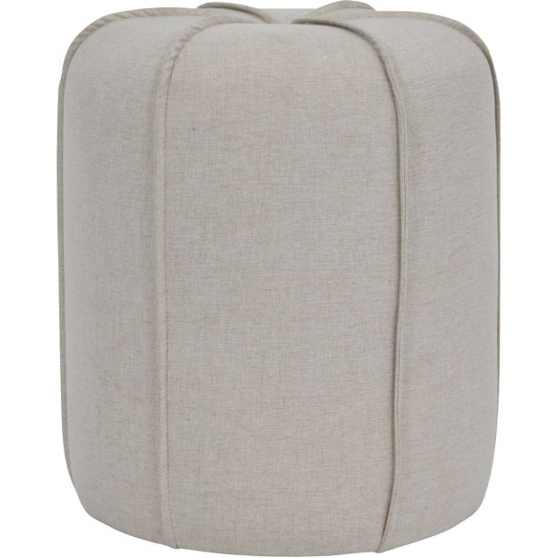 Seamed Button Stool in Oatmeal Fabric By Libra | Style Our Home