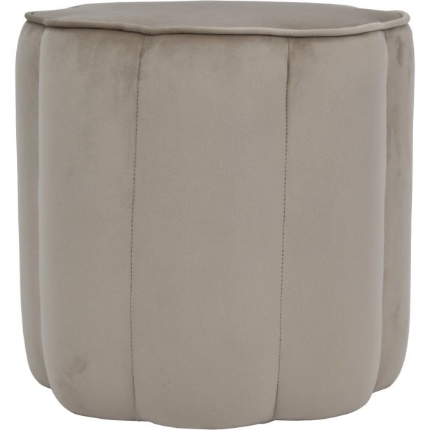 Scallop Footstool in Smokey Taupe Velvet by Libra | Style Our Home