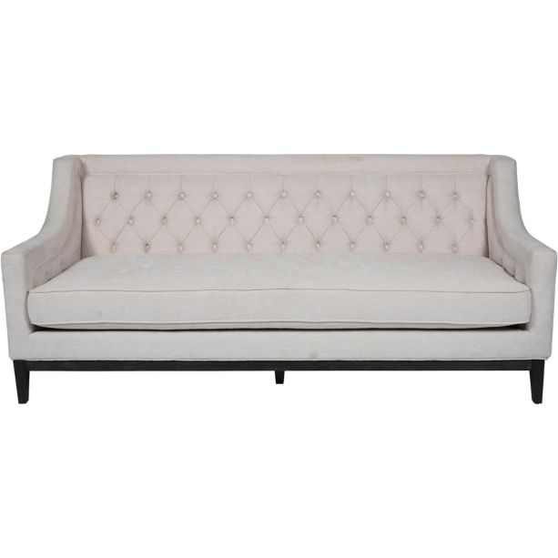 Theodore Buttoned Sofa in Ivory Fabric 200cm by Libra Designs | Style Our Home
