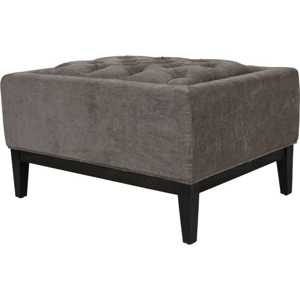Theodore Buttoned Stool in Warm Grey Fabric  By Libra | Style Our Home