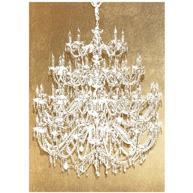 Chandelier Gold Foiled Canvas 140x100cm By Libra | Style Our Home