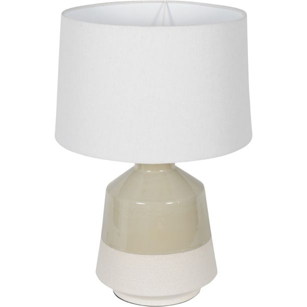 Canterbury Soft Green Dipped Glaze Table Lamp 58cm with Ivory Coolie Shade By Libra | Style Our Home