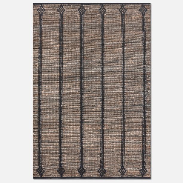 Bosho Hand Woven Natural & Charcoal 160x230cm Jute and Cotton Rug By Libra | Style Our Home