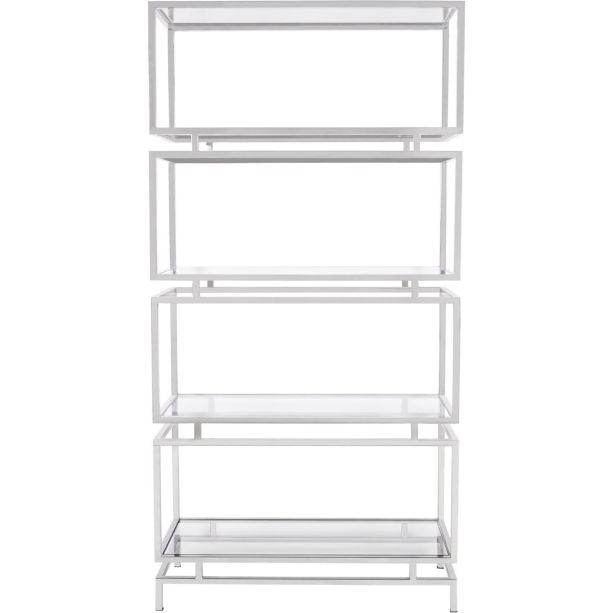 Abington Stainless Steel Frame and Clear Glass Large Display Unit by Libra Designs | Style Our Home
