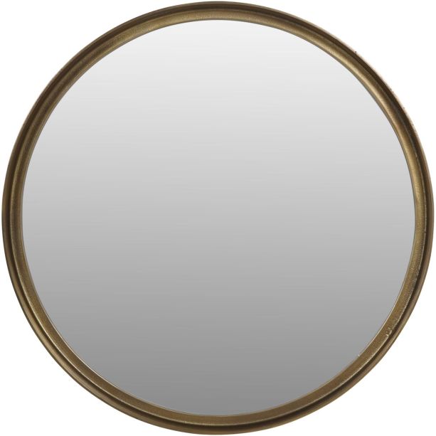 Ozar Brass Textured Round Mirror 80cm by Ora Designs | Style Our Home