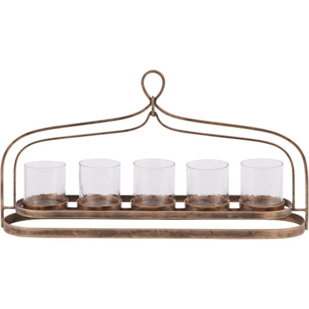 Laura Ashley Aged Gold Loop Five Votive Holder by Libra Designs | Style Our Home
