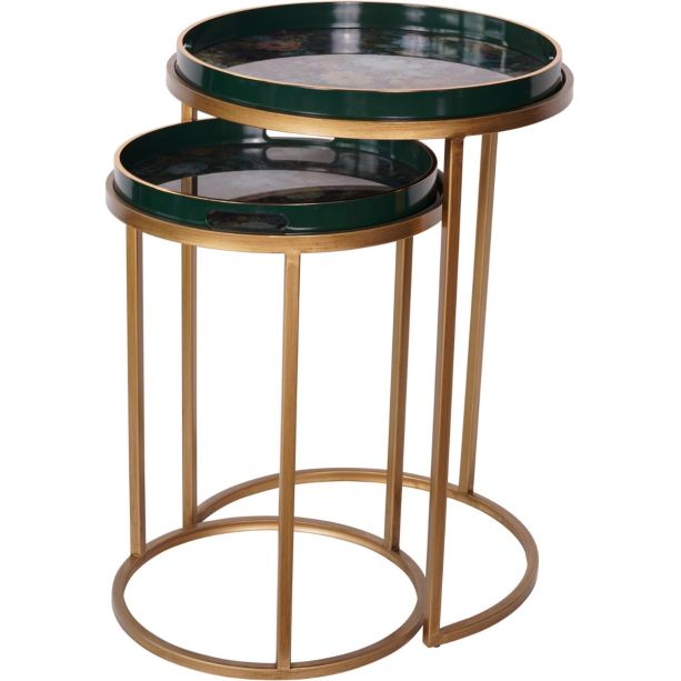 Laura Ashley Mathilde Floral Print Set Of 2 Side Tables by Libra Designs | Style Our Home

