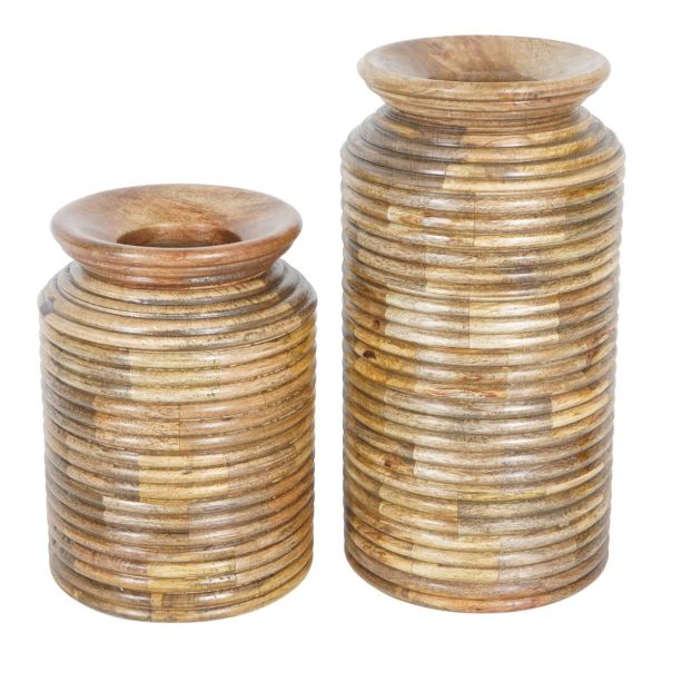 Leon Solid Wood Decorative Planters Set of 2 by Libra Designs | Style Our Home
