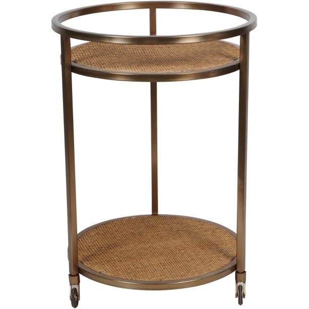 Rattan Dusky Gold Bar Trolley by Libra Designs | Style Our Home
