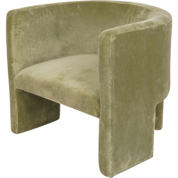 Green Velvet Tri-Leg Chair by Libra | Style Our Home
