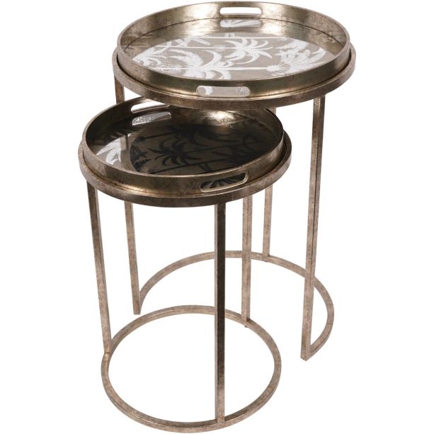 Palm Tree Set Of 2 Side Tray Tables by Libra Designs | Style Our Home

