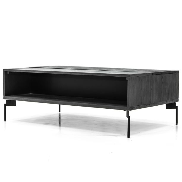 Bronks Black Acacia Coffee Table with Motion Top Mechanism by Libra Designs | Style Our Home
