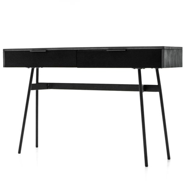 Bronks Black Acacia Console Table with Two Drawers 130cm by Libra Designs | Style Our Home
