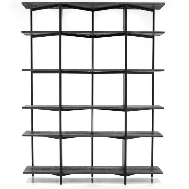 Bronks Black Acacia Bookcase Shelving Unit by Libra Designs | Style Our Home
