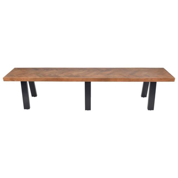 Burnham II Herringbone Wooden Bench 220cm by Libra Designs | Style Our Home
