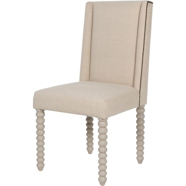 Barnabus Upholstered Dining Chair Ivory by Libra Designs | Style Our Home
