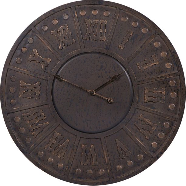Dempsey Antique Black Metal Outdoor Wall Clock by Libra Designs | Style Our Home
