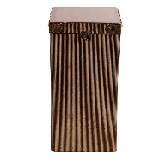 Hunter Corrugated Antique Gold Storage Trunk Accent Table by Libra Designs | Style Our Home
