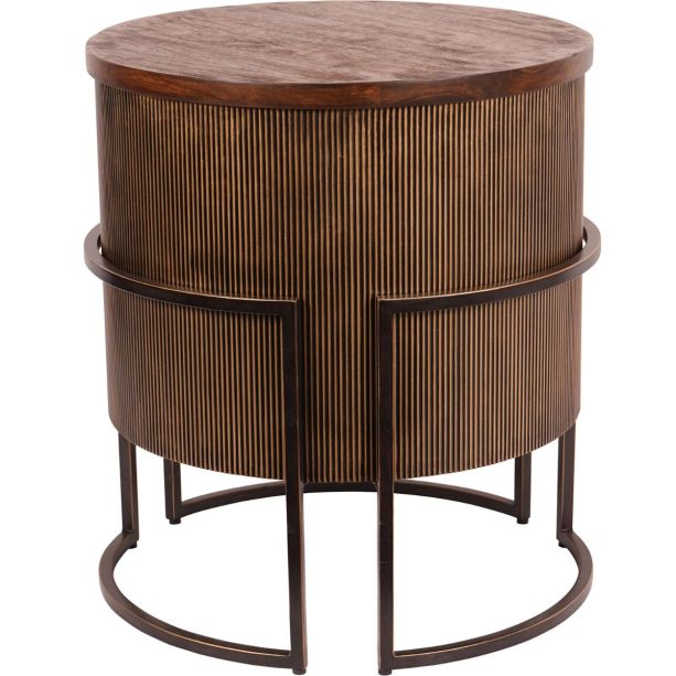 Hunter Corrugated Antique Gold End Table by Libra Designs | Style Our Home
